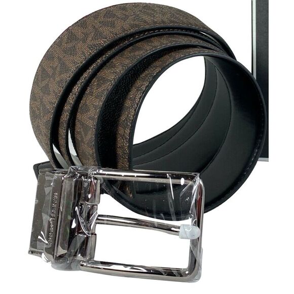 Michael Kors Men's Reversible Signature Brown 4 in 1 Belt Box Set 36T8LBLY7B - Picture 3 of 5